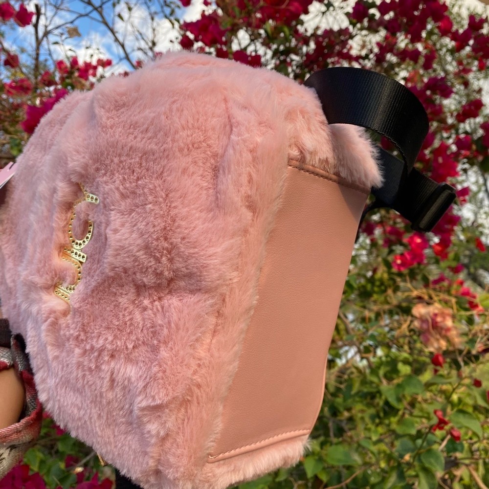 FINAL Clearance: Juicy Couture Pink Faux Fur Backpack - Picture 6 of 12